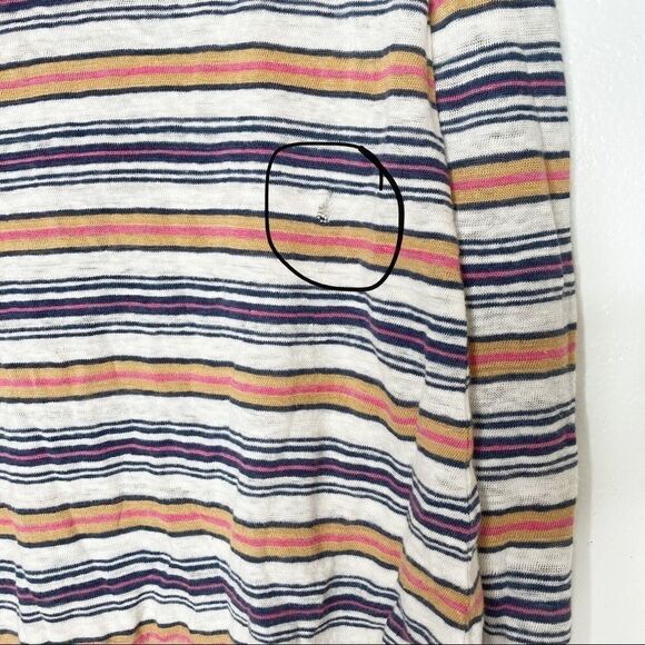 Calypso St. Barth | Striped Long Sleeve Linen Top - Picture 5 of 5